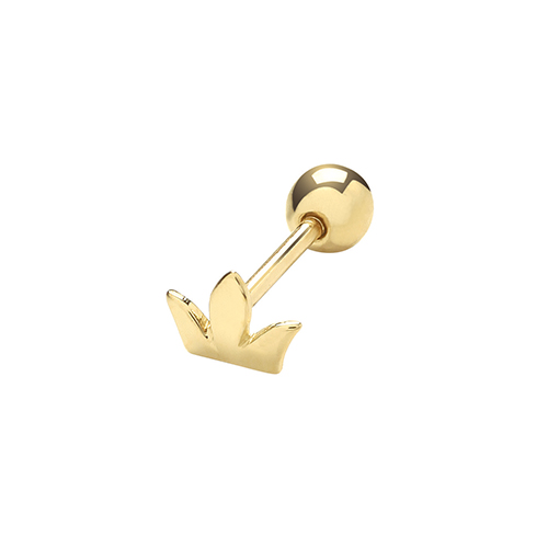 9ct Gold Crown Cartilage Stud