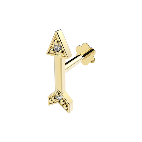9ct Gold CZ Arrow Cartilage Labret
